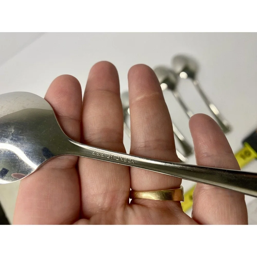Oneida Stainless Oval Place Soup Spoons SSS Maestro St Leger Flatware Lot 8 #2